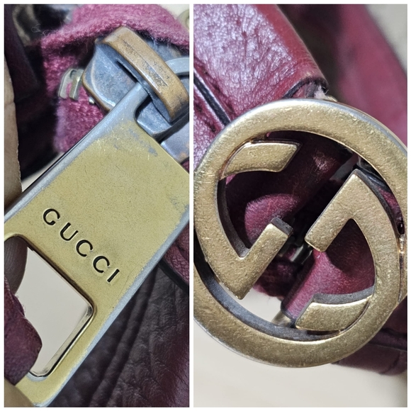 GUCCI GG Monogram Large Margaux Hobo Burgundy - Picture 8 of 12